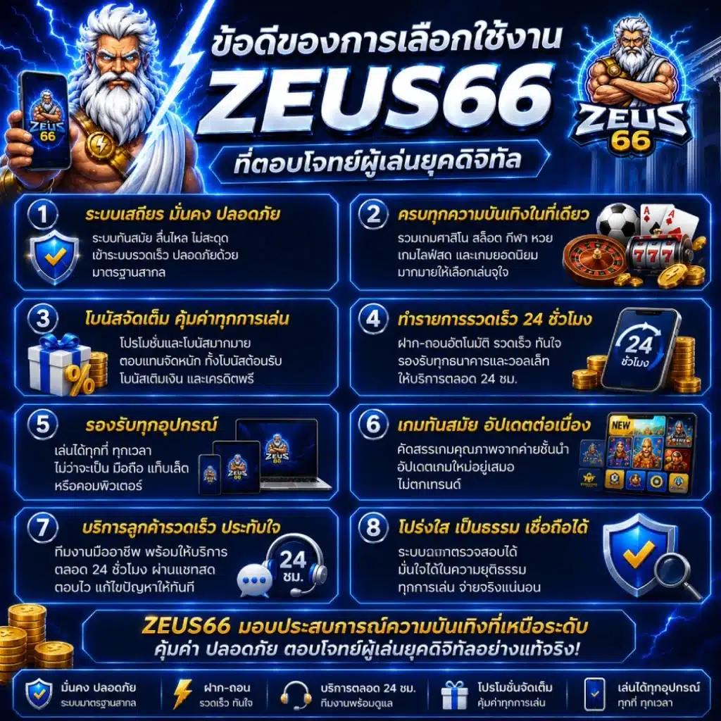 ข้อดีของการเลือกใช้งาน ZEUS66 ที่ตอบโจทย์ผู้เล่นยุคดิจิทัล